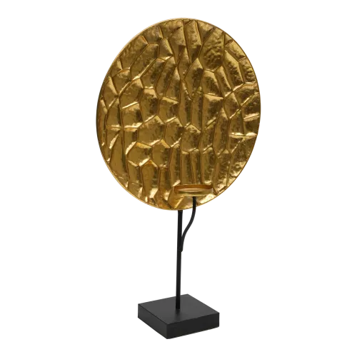 In And OutdoorMatch Ornament Krokodil - Staal - Goud/Zwart 39x15x64 cm (105650)