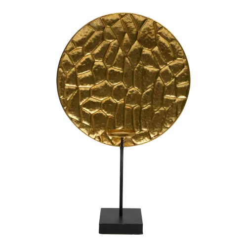 In And OutdoorMatch Ornament Krokodil - Staal - Goud/Zwart 39x15x64 cm (105650)