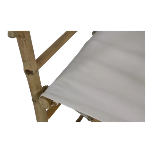 In And OutdoorMatch Regisseursstoel - Bamboe - 58x44x88 cm - Wit Canvas (105704)