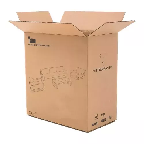 In And OutdoorMatch Hangstoel - 80x64x120 cm - Riet - Zwart frame (105744)
