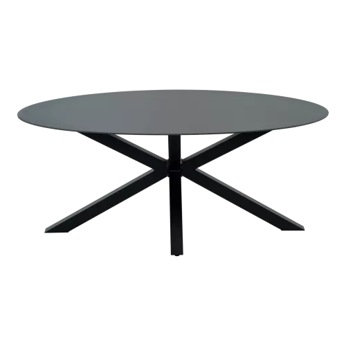 In And OutdoorMatch Tuintafel - Ovaal - 180x100 cm - Aluminium & Glas (105749)