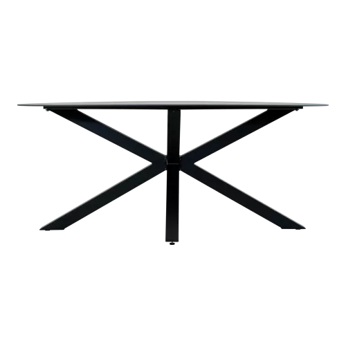 In And OutdoorMatch Tuintafel - Ovaal - 180x100 cm - Aluminium & Glas (105749)