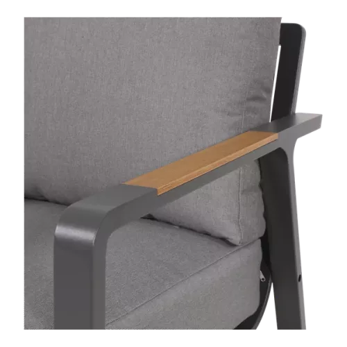 In And OutdoorMatch Lounge - bank - 2-zits - 129x79x78 cm - Aluminium - Teak look (105794)