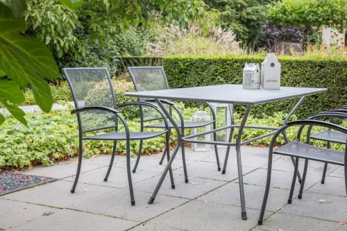 In And OutdoorMatch Tafel - 145x90x74,5 cm - Staal - Gaasblad (105800)