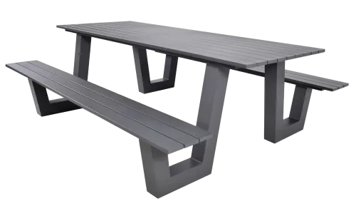 In And OutdoorMatch Picknickset - 220x184x74,5 cm - Aluminium - Antraciet (105808)