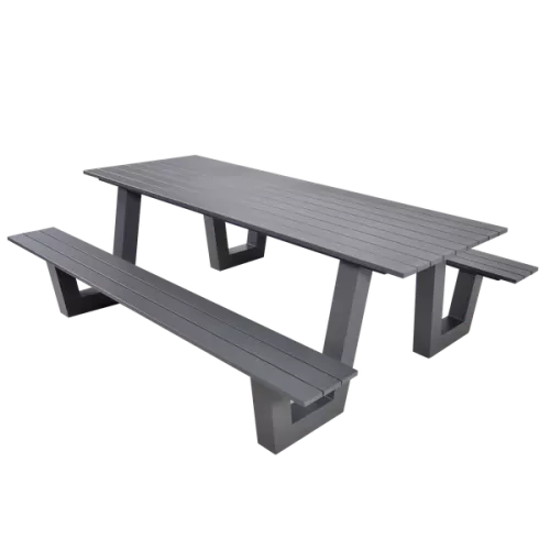 In And OutdoorMatch Picknickset - 220x184x74,5 cm - Aluminium - Antraciet (105808)