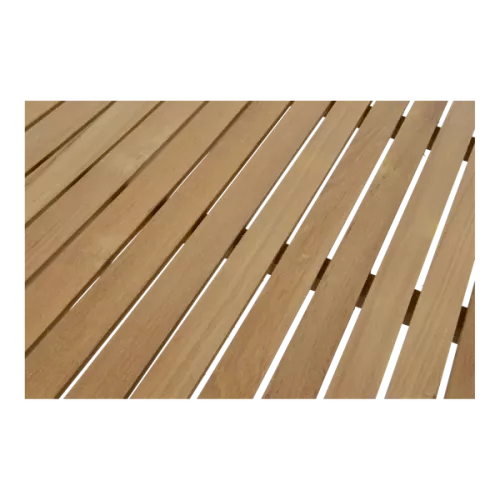 In And OutdoorMatch Tafel - 150x90x75,5 cm - Aluminium - Teakhouten blad (105813)