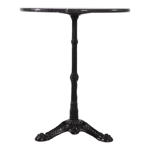 In And OutdoorMatch Tafel - Grijs - Ø60x73 cm - Gietijzer - Marmeren blad (105826)