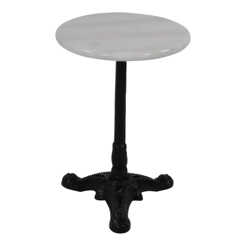 In And OutdoorMatch Bijzettafel - Marmer Wit - Ø30x40 cm - Gietijzer - Marmer (105828)
