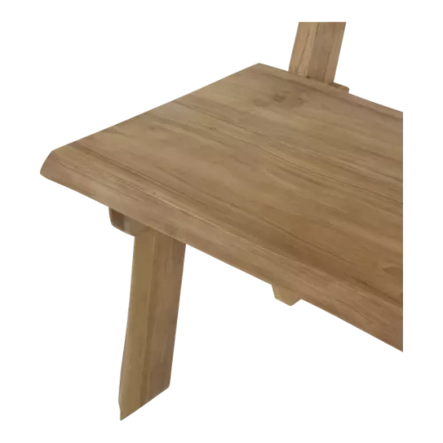 In And OutdoorMatch Teak - Bank - 130x63x100 cm - Rugleuning van boomstam (105839)