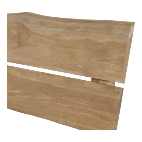 In And OutdoorMatch Teak - Bank - 130x63x100 cm - Rugleuning van boomstam (105839)