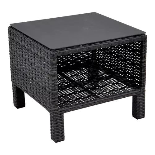 In And OutdoorMatch Bijzettafel Open - 50,5x51x44 cm - Rieten - Keramisch tafelblad (105871)