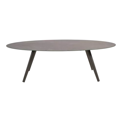 In And OutdoorMatch Tafel - Ovaal - 240x110x74 cm - Aluminium Beige - Keramiek (105903)