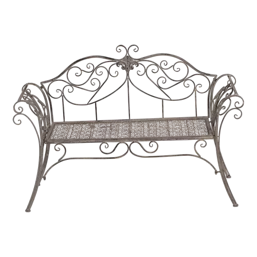 In And OutdoorMatch Bank - Romantisch - 133x47x90 cm - Staal - Grey Wash (105992)