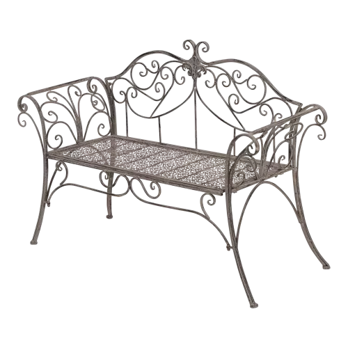 In And OutdoorMatch Bank - Romantisch - 133x47x90 cm - Staal - Grey Wash (105992)