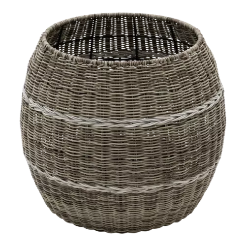 In And OutdoorMatch Poef - Ø46x40 cm - Rieten - Beige (106078)