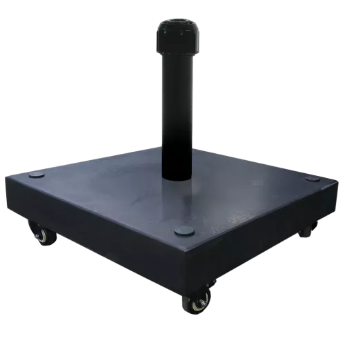 In And OutdoorMatch Parasolvoet - Graniet - 50x50cm - 50kg - Met 4 wielen - Zwart - Ø Parasolbuis (106090)