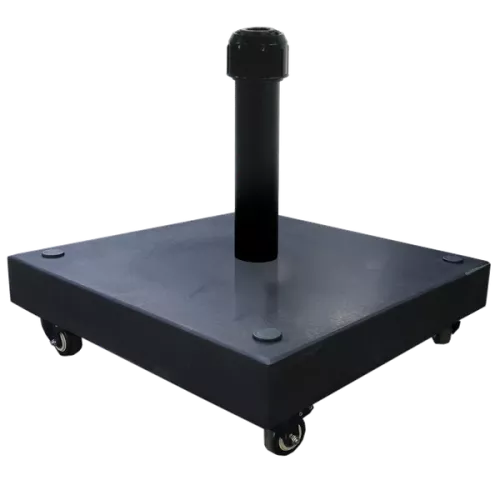 In And OutdoorMatch Parasolvoet Graniet - 55x55cm - 60kg - Met 4 wielen - Zwart - Ø Parasolbuis (106091)
