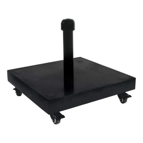 In And OutdoorMatch Parasolvoet Graniet - 55x55cm - 60kg - Met 4 wielen - Zwart - Ø Parasolbuis (106091)