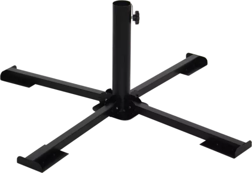 In And OutdoorMatch Parasolvoet Kruis - Voor Parasolpaal - Ø Max 50 mm - Zwart Staal (106113)