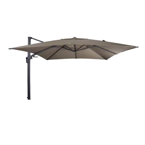 In And OutdoorMatch Zwevende parasol - 3x3m - Taupe - UV50+ - Zonder kraag - Aluminium frame (106161)