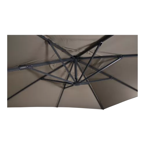 In And OutdoorMatch Zwevende parasol - 3x3m - Taupe - UV50+ - Zonder kraag - Aluminium frame (106161)
