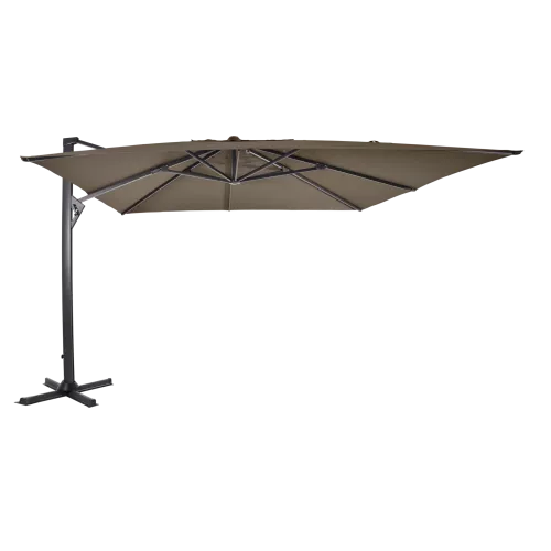 In And OutdoorMatch zweefparasol - 3x4m - Taupe - UV50+ - Sterk Polyester - Aluminium Frame (106168)