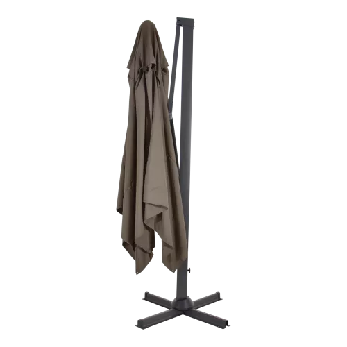 In And OutdoorMatch zweefparasol - 3x4m - Taupe - UV50+ - Sterk Polyester - Aluminium Frame (106168)