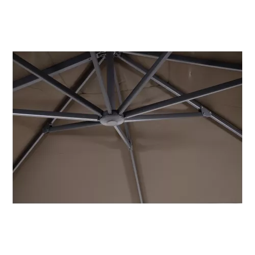 In And OutdoorMatch zweefparasol - 3x4m - Taupe - UV50+ - Sterk Polyester - Aluminium Frame (106168)