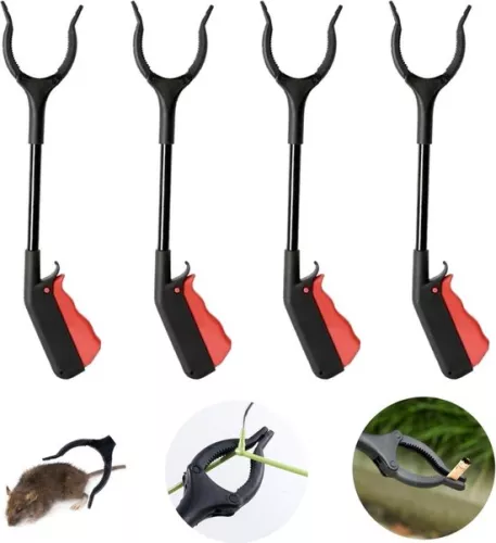 Grijparm Rubberen Grijper - 4 Stuks Korte Afvalgrijper voor Senioren en Kinderen met een Beperking - Afvalgrijper 30 cm