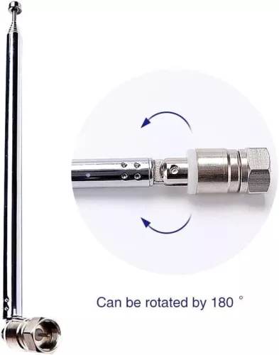 merkloos 7-delige telescopische DAB-radioantenne FM-antenne voor binnengebruik 75 Ohm F-type mannelijke stekker met 3 adapters voor tafelradio, hifi-, AV- en stereo-ontvanger, mini-systeem (8785322946268)