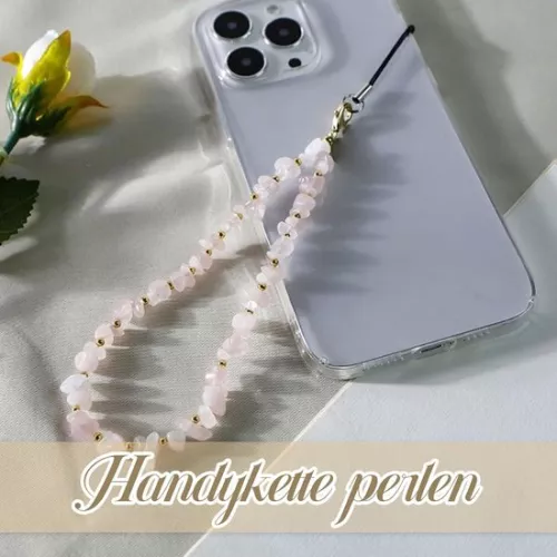 merkloos 2 stuks korte telefoonhangers met parels en kristalstenen Sleutelkoord en telefoonband polsbandje Korte telefoonketting voor de pols (8785322697740)