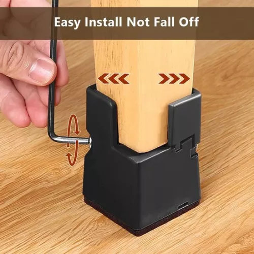 Meubelverhogers 5 cm, bedverhogers met verstelbare schroefklem, slaapbanktafels, robuuste verhogers voor vierkante of ronde bankpoten, pootdiameter 2,5-4 cm, draagvermogen tot 9070 kg