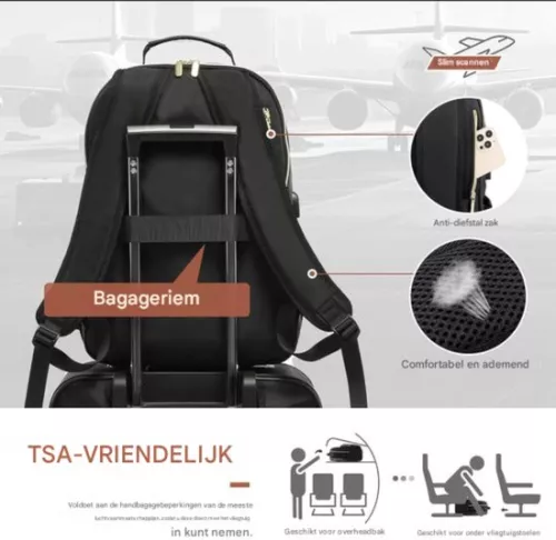 merkloos Laptoprugzak voor dames - 15,6