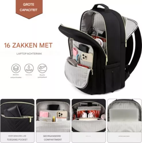 merkloos Laptoprugzak voor dames - 15,6