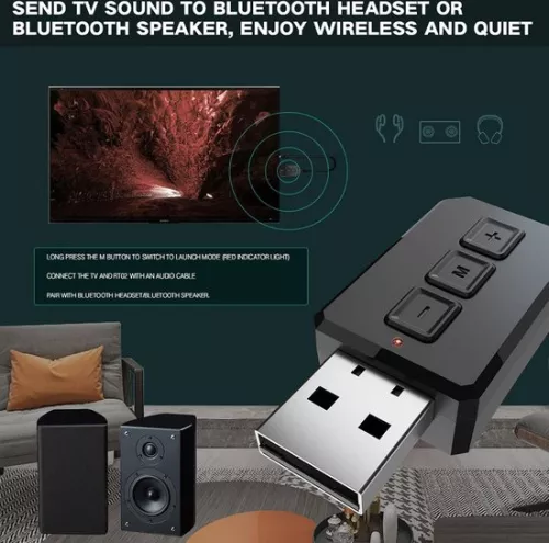 merkloos Bluetooth USB-adapter 2-in-1 draadloze dongle-ontvanger - voor desktop, laptop, tv en gameconsoles. (6152349568513)