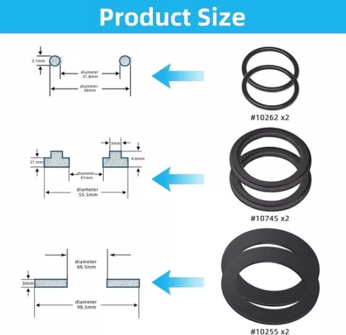 merkloos O-ring 6-delige set rubberen afdichtringen ringen ronde afdichting voor Intex zwembadonderdelen 10747 25006 25010 28633 28635 28621 etc. (8785322835784)