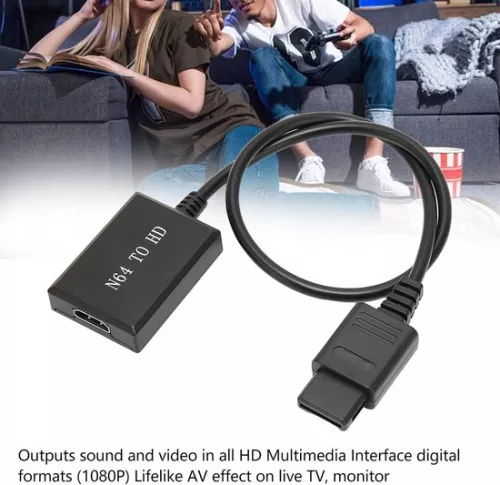 merkloos N64 HDMI-converteradapterkabel voor SNES - HD Link-kabel voor N64 - Converteert videosignaal naar HDMI - Ondersteunt PAL en NTSC. (6152349389323)