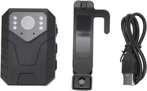 merkloos 1296P HD politiecamera met 128 GB geheugen, waterdicht - Bodycam met nachtzicht en GPS - Rechtshandhaving. (8785310425669)