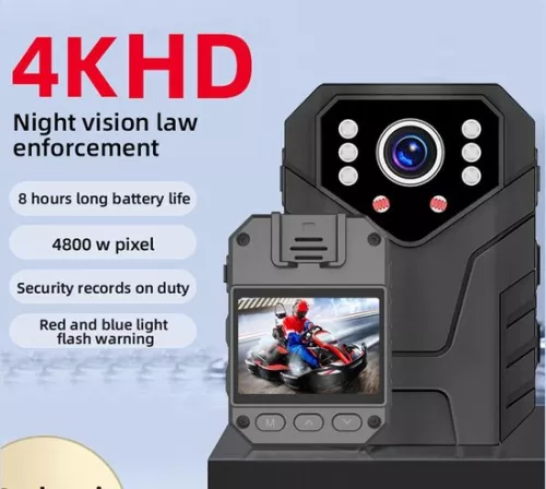 merkloos 1296P HD politiecamera met 128 GB geheugen, waterdicht - Bodycam met nachtzicht en GPS - Rechtshandhaving. (8785310425669)