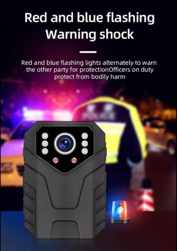 merkloos 1296P HD politiecamera met 128 GB geheugen, waterdicht - Bodycam met nachtzicht en GPS - Rechtshandhaving. (8785310425669)