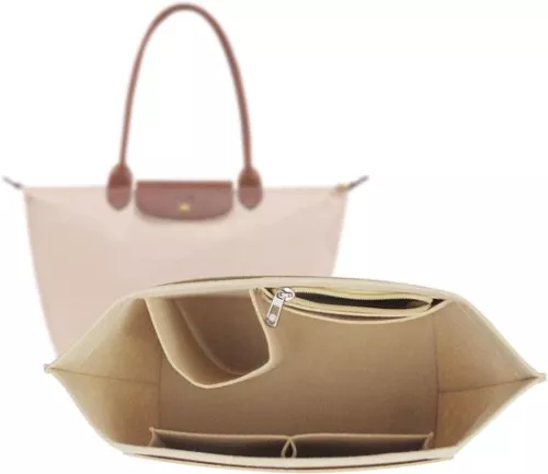 Tasorganizer voor handtas - Organizer met 8 compartimenten - Beige - Vilt - Groot