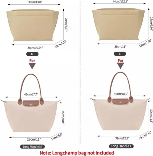 merkloos Tasorganizer voor handtas - Organizer met 8 compartimenten - Beige - Vilt - Groot (9503971173731)