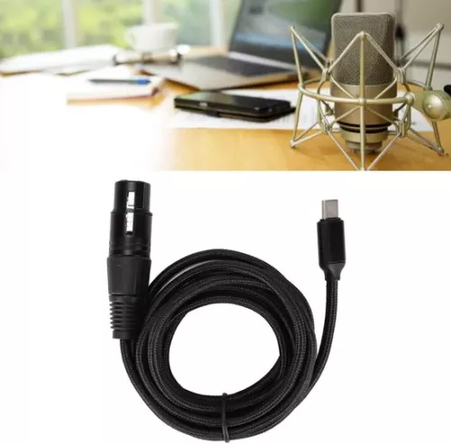merkloos USB C naar XLR vrouwelijke kabel - Type C microfoonkabel met laag ruisniveau - Geschikt voor Windows - 3 m. (6152350721785)