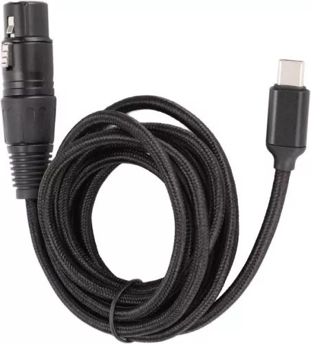 merkloos USB C naar XLR vrouwelijke kabel - Type C microfoonkabel met laag ruisniveau - Geschikt voor Windows - 3 m. (6152350721785)