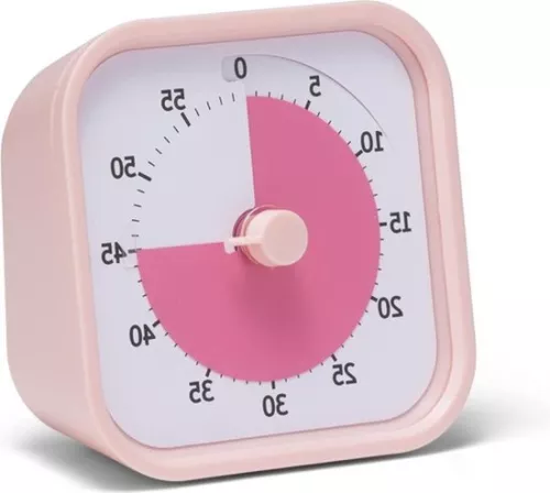 60 minuten visuele afteltimer - Afteltimer voor thuisonderwijs - Roze tijdstimer