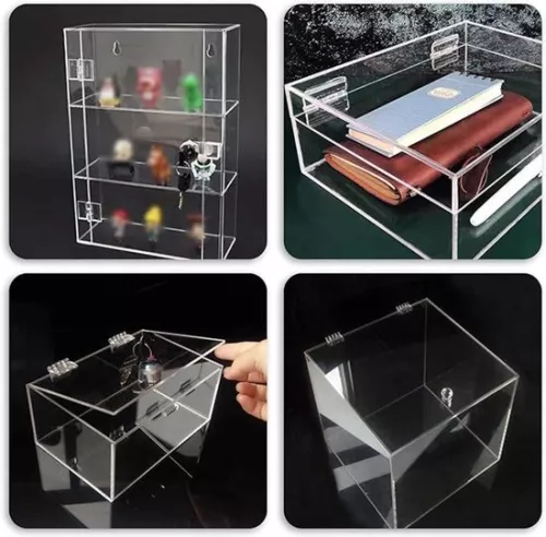 merkloos Zelfklevende transparante acryl scharnieren - 12 stuks - klein - opvouwbaar - voor kasten laden meubels - DIY - 35 x 30 . (8785310166432)