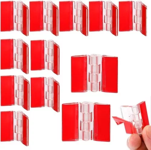 Zelfklevende transparante acryl scharnieren - 12 stuks - klein - opvouwbaar - voor kasten laden meubels - DIY - 35 x 30 .