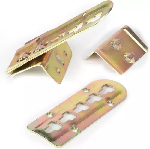 merkloos Bedconnectoren - Set van 8 voor lattenbodem - Verstelbare metalen houder met sloten (6152323664668)