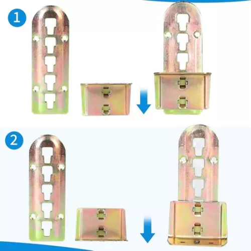 merkloos Bedconnectoren - Set van 8 voor lattenbodem - Verstelbare metalen houder met sloten (6152323664668)